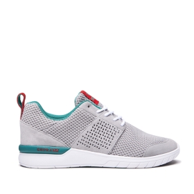 Supra Mens SCISSOR Lt. Grey/Teal/white Low Top Shoes | CA-47512